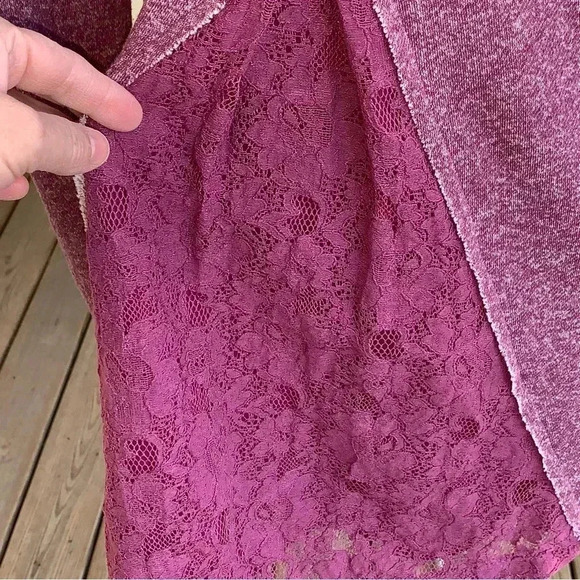 Soft Surroundings Purple Lavender Raw Hem Edge Pullover Top Small Mixed Media - Picture 6 of 8